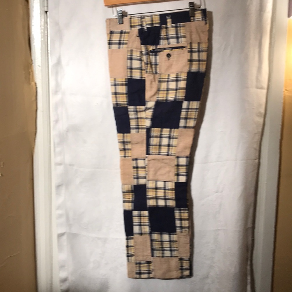 Patchwork Cotton Slacks “Bleeding Madras” - image 1